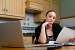 woman worried about debt